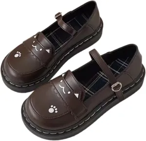 Kawaii Lolita Casual Mary Jane Shoes - Cute Adorable Cat Kitten Paw Flats | Japanese Sweet Soft Style for Everyday Wear