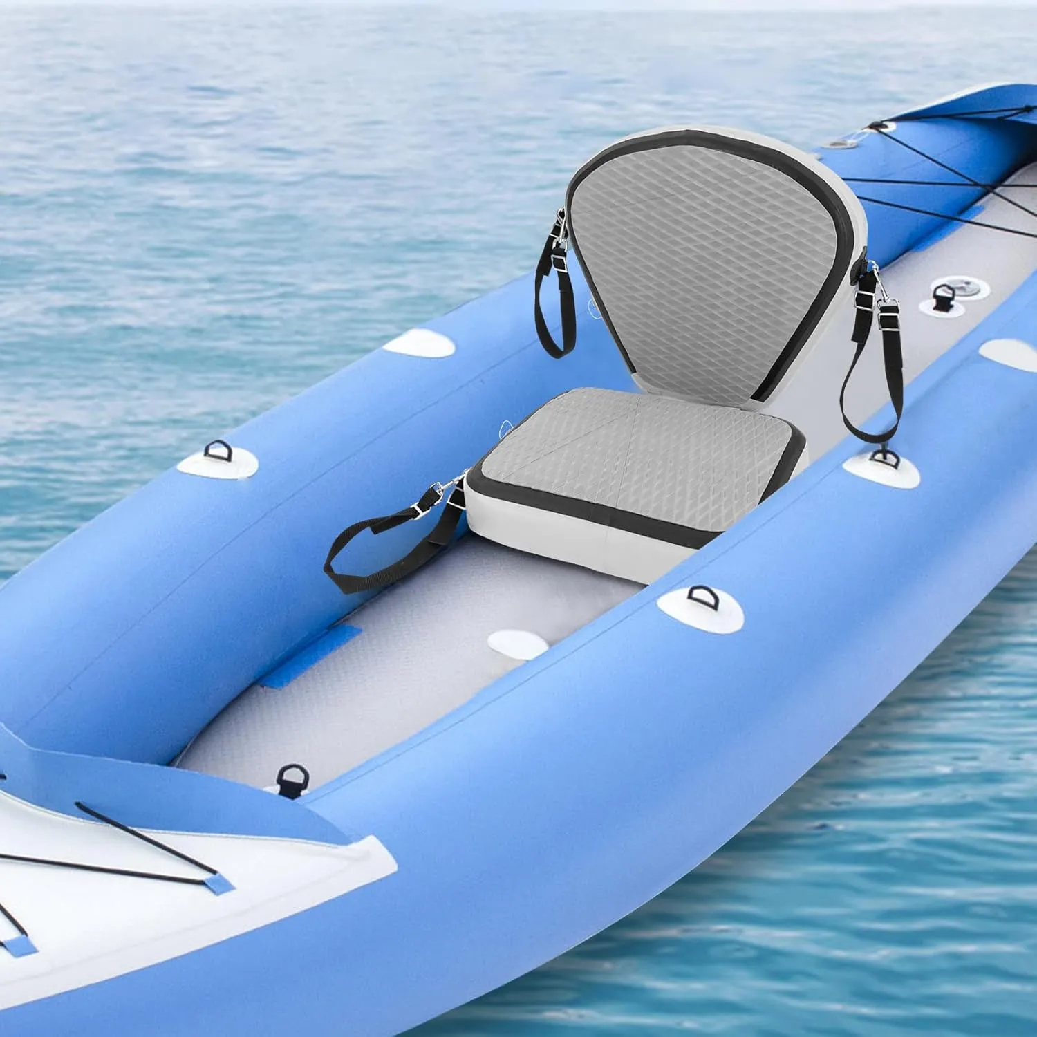 Kayak Seats, Thicken Seat Cushion for Kayak, Padded Kayak Seat, Canoe Seats with Back Support Humanized Design, Kayak Seat Cushion, Universal Seat for Kayaking, Canoeing, Drifting (Grey)
