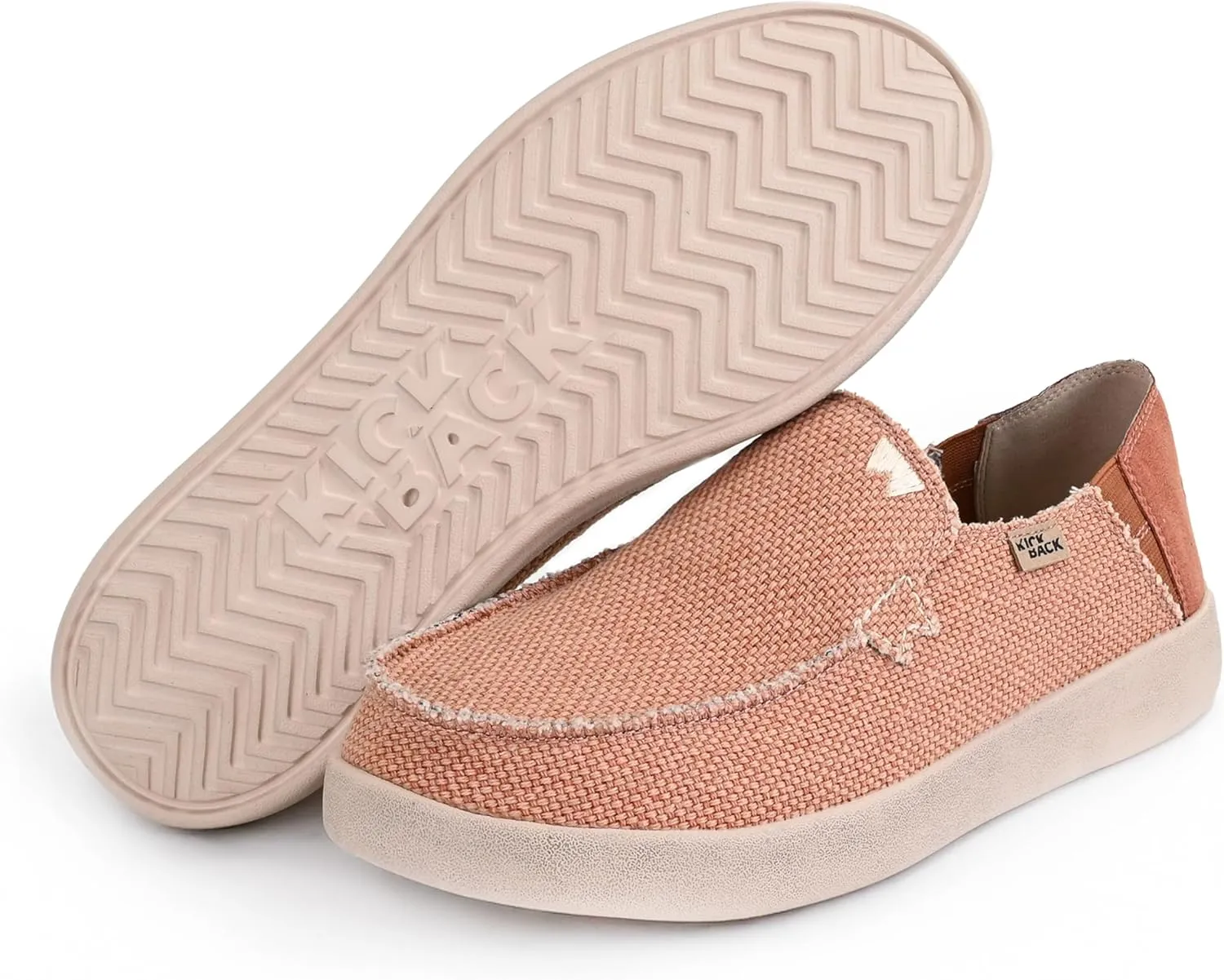 Kickback Barbeach Canvas Mens Slip On Loafers - Lightweight Canvas Slip in Shoes - with Leather Lined Memory Foam Insoles - Mens Casual Slip on Summer Shoes - Machine Washable