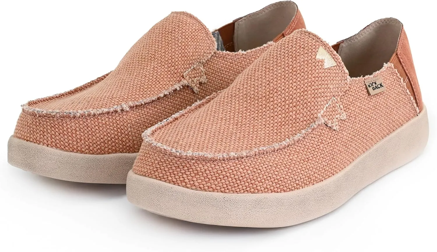 Kickback Barbeach Canvas Mens Slip On Loafers - Lightweight Canvas Slip in Shoes - with Leather Lined Memory Foam Insoles - Mens Casual Slip on Summer Shoes - Machine Washable