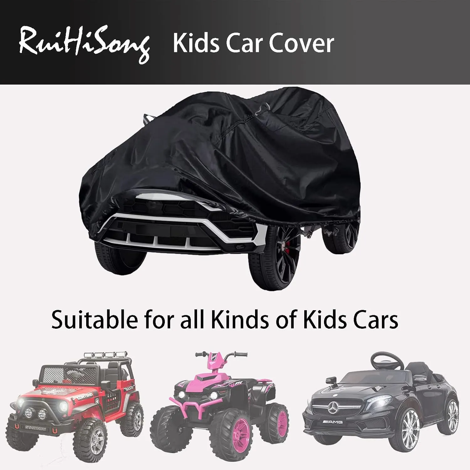 Kids Car Cover,Outdoor Heavy Duty 600D Power Wheels for Kids Waterproof Cover,Kids Ride-On Toy Car Cover with Buckle and Vent,All Weather,The Handle is a Reflective Strip Again