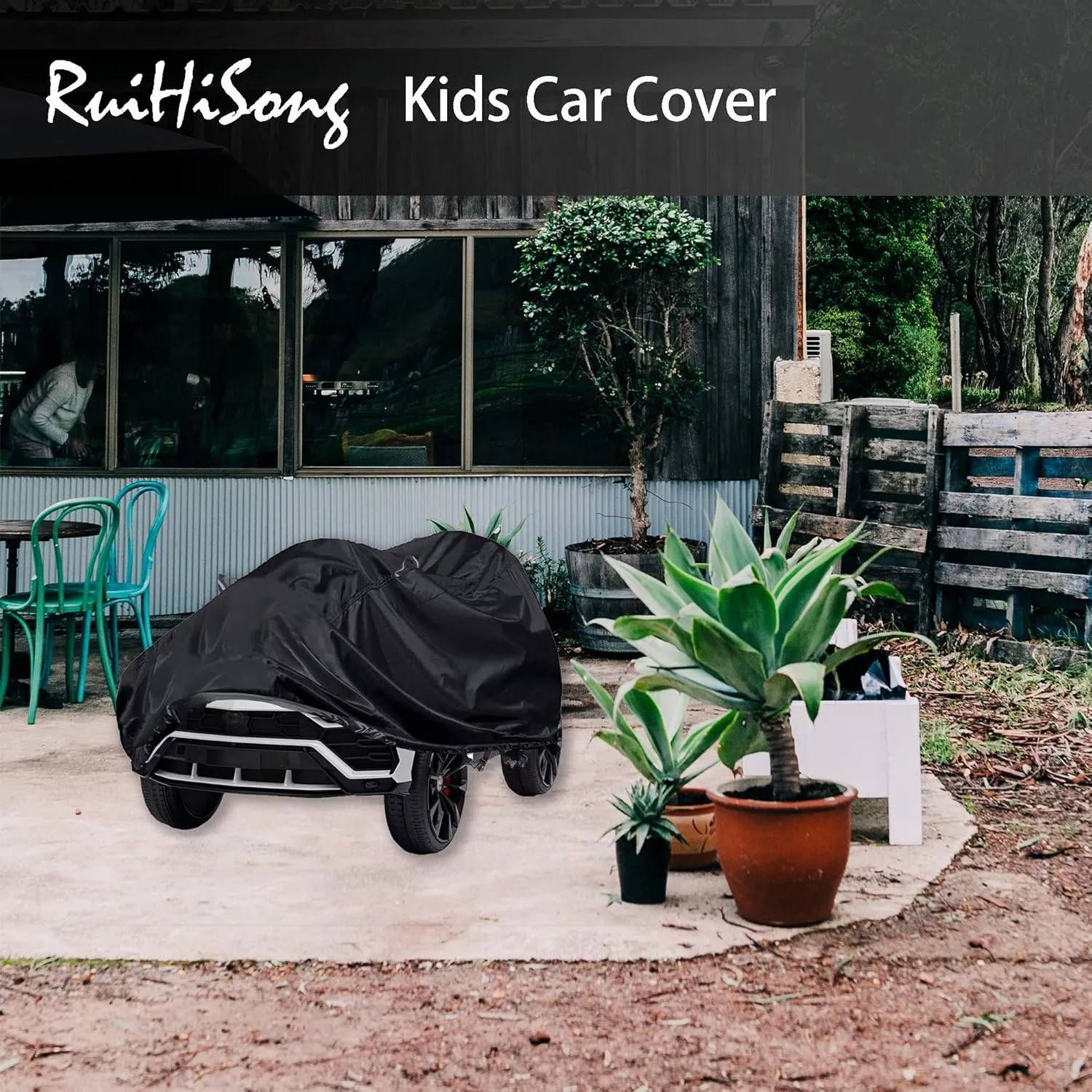 Kids Car Cover,Outdoor Heavy Duty 600D Power Wheels for Kids Waterproof Cover,Kids Ride-On Toy Car Cover with Buckle and Vent,All Weather,The Handle is a Reflective Strip Again