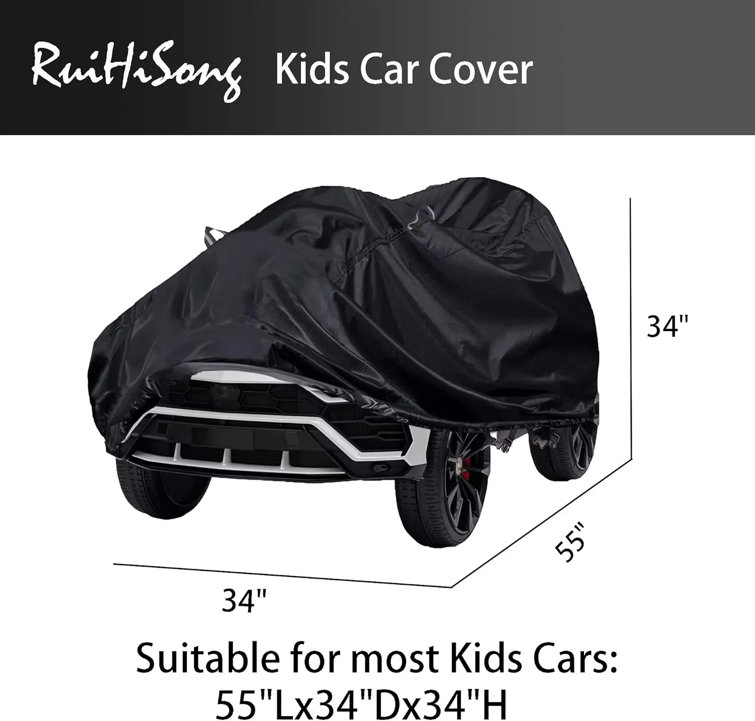 Kids Car Cover,Outdoor Heavy Duty 600D Power Wheels for Kids Waterproof Cover,Kids Ride-On Toy Car Cover with Buckle and Vent,All Weather,The Handle is a Reflective Strip Again