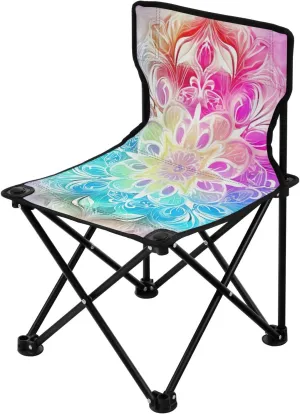 Kigai Folding Camping Chair Heavy Duty Chair Ultralight Compact Portable Beach Chair for Outdoor Camp, Hiking, Travel, Beach, Sporting Event and Picnic, Colorful Lotus