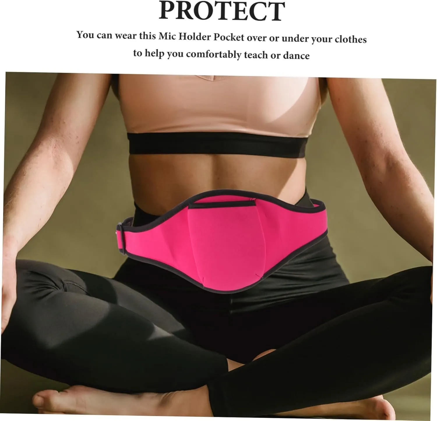 Kisangel 3sets Workout Microphone Pouch Sports Waist Bag Adjustable Mic Holder Belt Gym Trainer Microphone Case Outdoor Use 2pcs*3