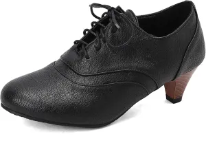 Kitten Heel Oxford Women Brogue Derby Lace Up