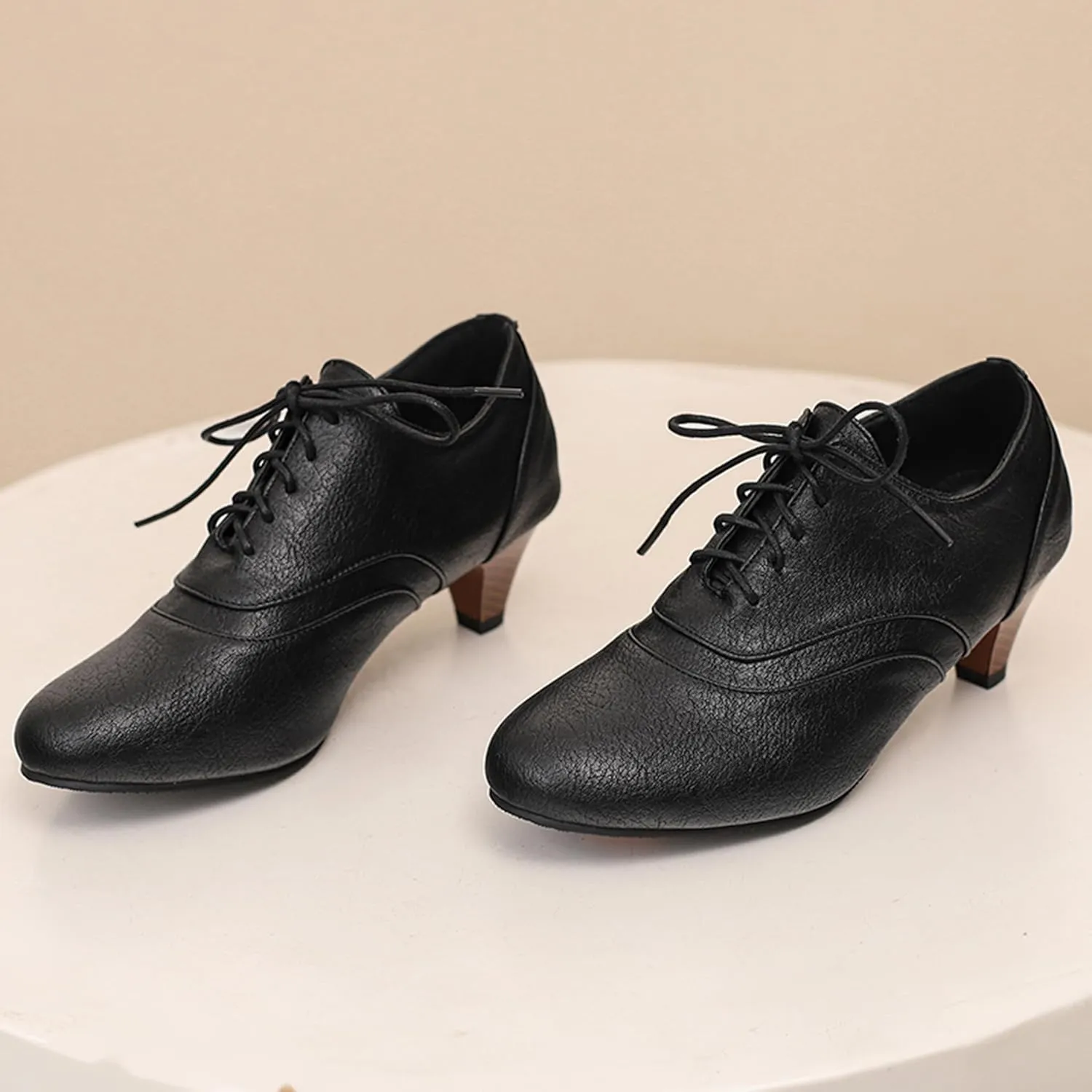 Kitten Heel Oxford Women Brogue Derby Lace Up