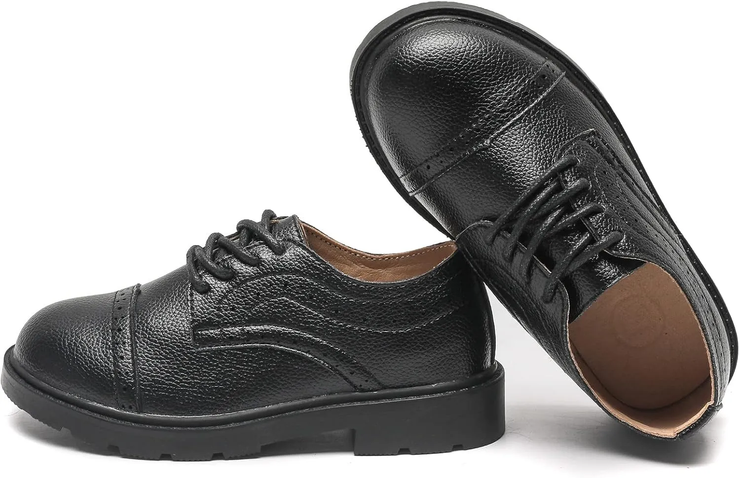 kkdom Boys Girls Classic Lace-Up School Uniform Comfort Oxfords Dress Shoes Loafer Flats (Toddler/Little Kid)
