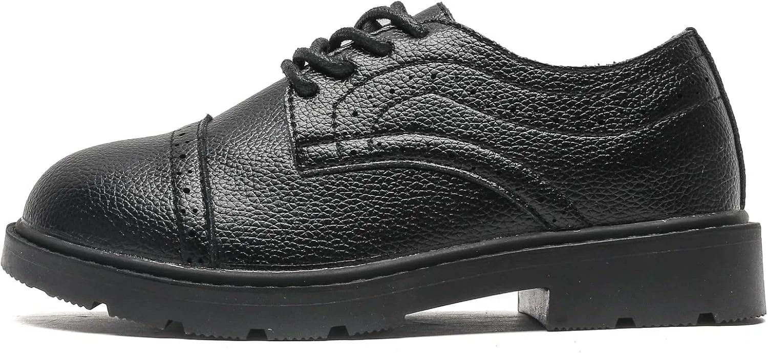 kkdom Boys Girls Classic Lace-Up School Uniform Comfort Oxfords Dress Shoes Loafer Flats (Toddler/Little Kid)