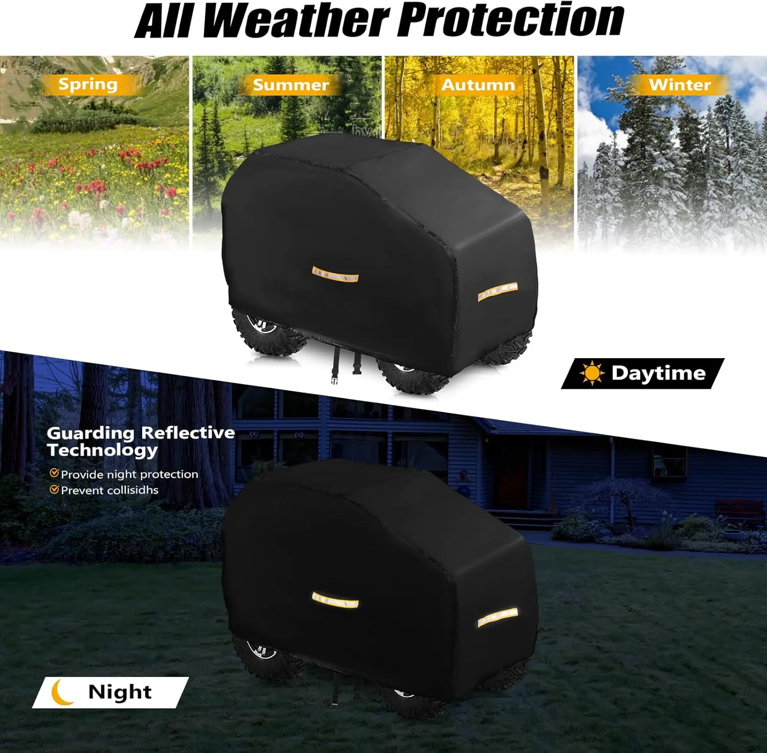 Large Kids Car Cover，Upgraded Power Wheels Covers Waterproof All Weather，Heavy Duty Kids Ride-On Car Cover with Nano Coating,Windproof Buckle and 3 Reflective Strips,Universal Kid ride-on Accessories