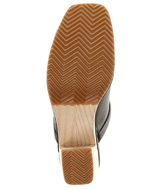 Leather Early-bird deal Steve Heeled Squared Slip Black On Madden Expansive variety Toe Block Mules Alvara