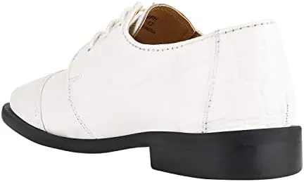 LIBERTYZENO Boys Animal Print Genuine Leather Kids Lace Up Oxford Dress Shoes for Prom Graduation