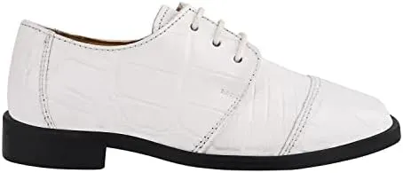 LIBERTYZENO Boys Animal Print Genuine Leather Kids Lace Up Oxford Dress Shoes for Prom Graduation