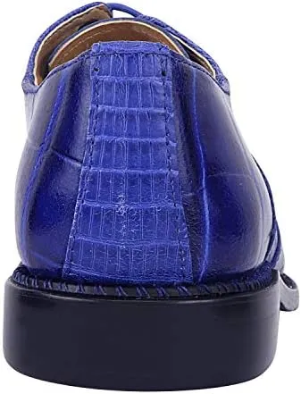 LIBERTYZENO Boys Crocodile Print & Plain Genuine Leather Kids & Toddlers Oxford Dress Shoes for Easter Gift