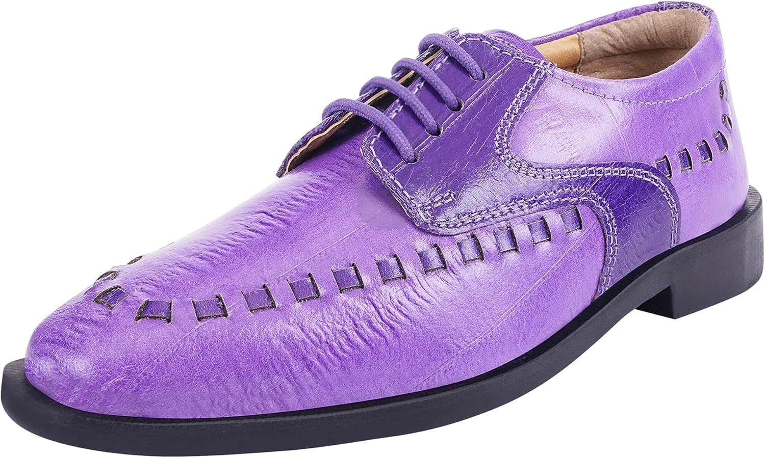 LIBERTYZENO Boys Plain & EEL Print Genuine Leather Kids & Toddlers Lace Up Oxford Dress Shoes for Easter Gift