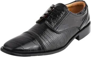 LIBERTYZENO Mens Animal Print Genuine Leather Lace Up Oxford Dress Shoes