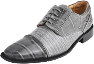 LIBERTYZENO Mens Animal Print Genuine Leather Lace Up Oxford Dress Shoes