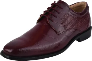 LIBERTYZENO Mens EEL Print Knitted Design Genuine Leather Adults Lace Up Oxford Dress Shoes for Prom Graduation