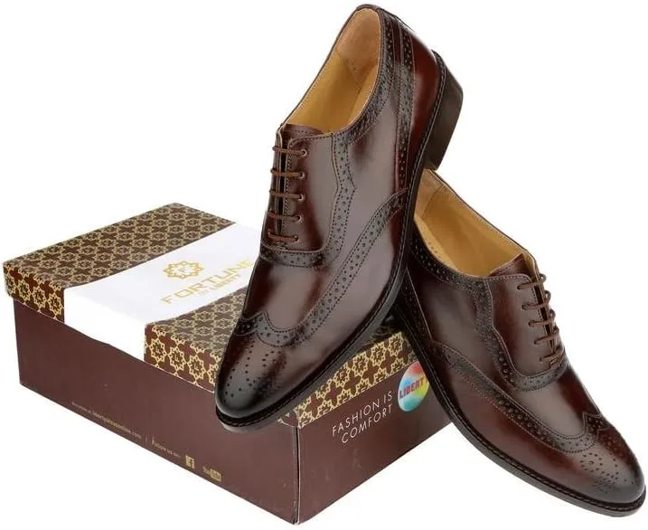 LIBERTYZENO Mens Genuine Leather Adults Wingtip Lace Up Oxford Dress Shoes for Easter Gift