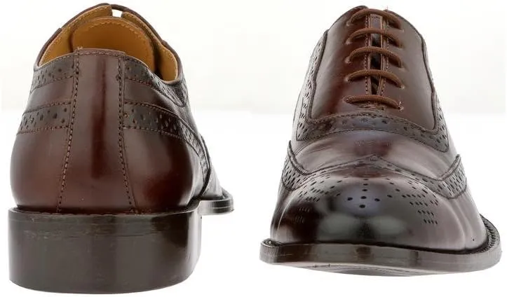 LIBERTYZENO Mens Genuine Leather Adults Wingtip Lace Up Oxford Dress Shoes for Easter Gift