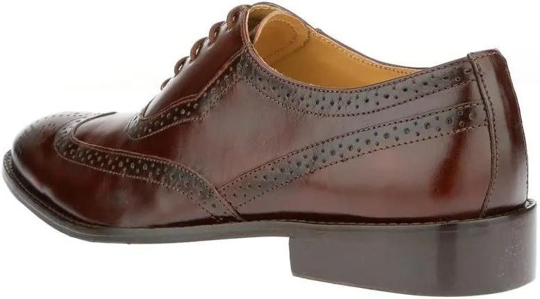 LIBERTYZENO Mens Genuine Leather Adults Wingtip Lace Up Oxford Dress Shoes for Easter Gift