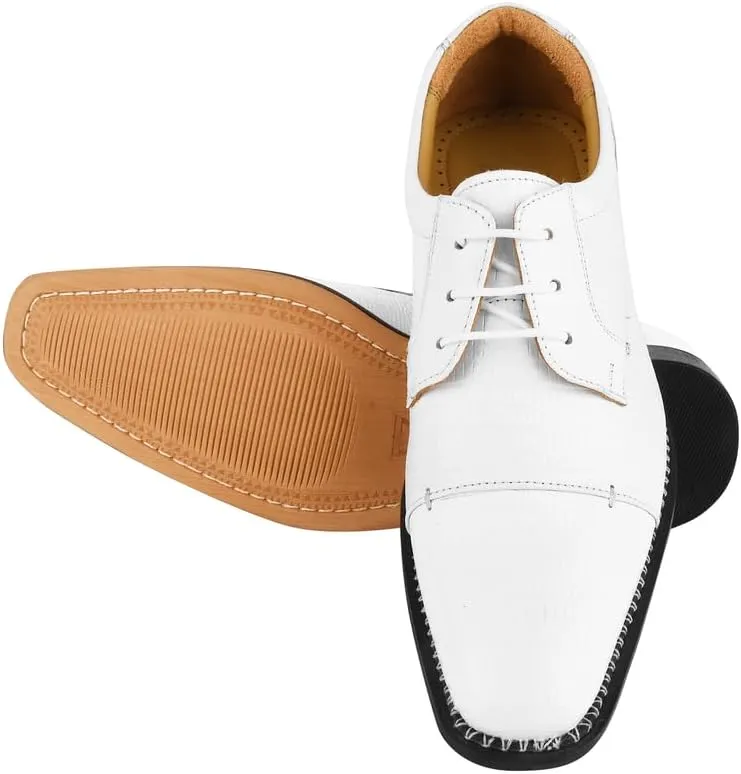 LIBERTYZENO Mens Plain & Lizard Print Genuine Leather Adults Lace Up Oxford Dress Shoes for Prom Graduation