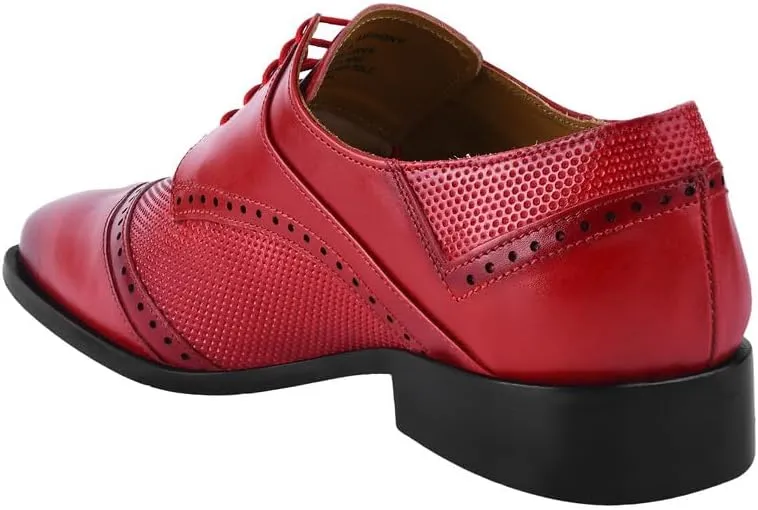 LIBERTYZENO Mens Tread Design Genuine Leather Lace Up Oxford Dress Shoes