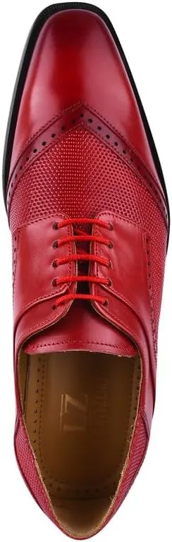 LIBERTYZENO Mens Tread Design Genuine Leather Lace Up Oxford Dress Shoes