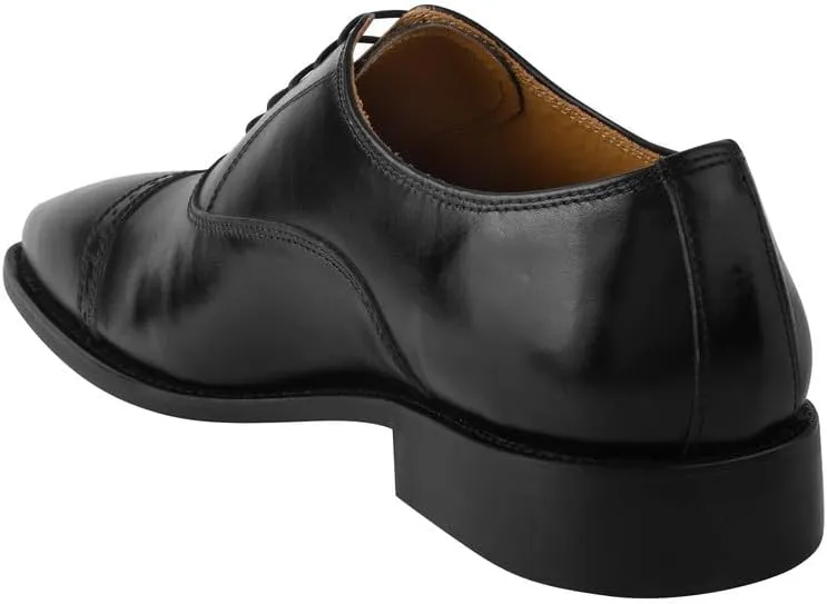 LIBERTYZENO Mens Tread Design Genuine Leather Lace Up Oxford Dress Shoes