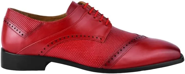LIBERTYZENO Mens Tread Design Genuine Leather Lace Up Oxford Dress Shoes