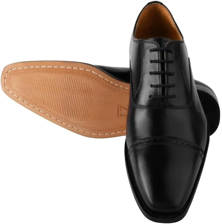 LIBERTYZENO Mens Tread Design Genuine Leather Lace Up Oxford Dress Shoes