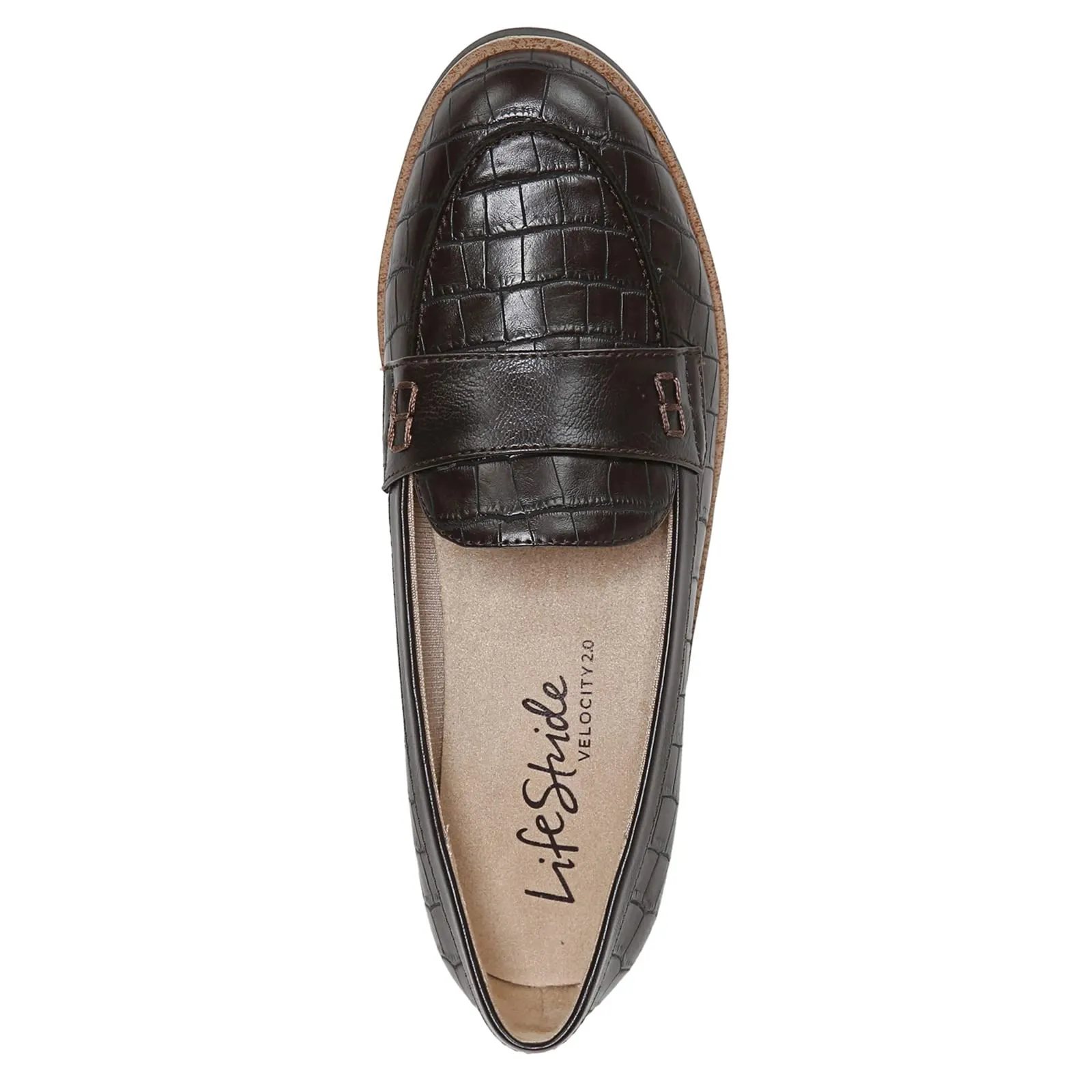 LifeStride Women's, Zee Loafer Brown Croc 6.5 W