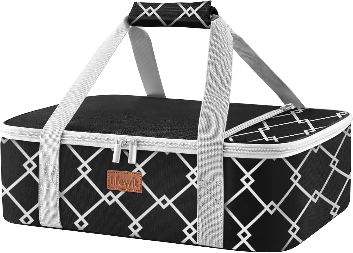 Lifewit Insulated Casserole Carrier for Hot or Cold Food, Casserole Dish Bag Carrying Case, Lasagna Lugger Holder for Potluck/Parties/Picnic/Cookouts, Fits 9"x13" Baking Dish, Black