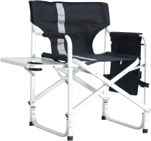 Lightweight Oversized Padded Folding Camping Chair with Side Table and Storage Pockets, Portable Directors Chair for Outdoor and Indoor Use