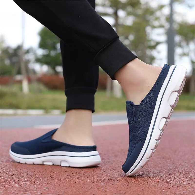 LLTMALL Mens Open Back Walking Sneaker Slippers Comfortable Mesh Knit Slip On Indoor Outdoor Mules