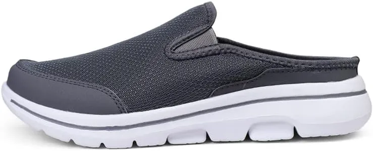 LLTMALL Mens Open Back Walking Sneaker Slippers Comfortable Mesh Knit Slip On Indoor Outdoor Mules