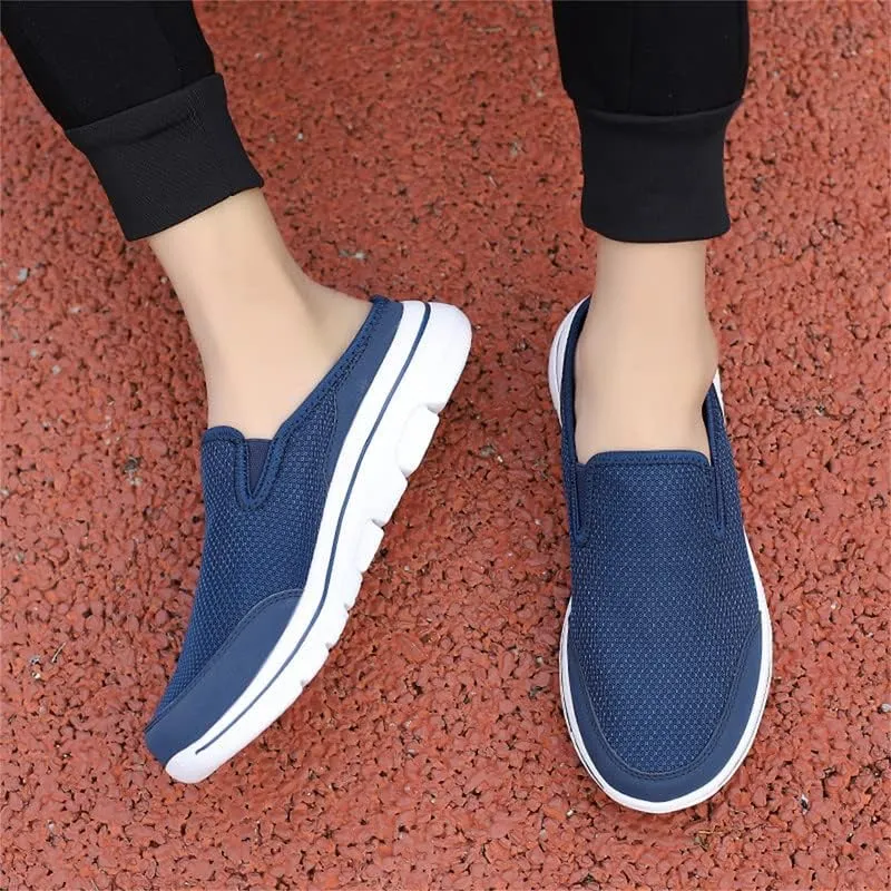 LLTMALL Mens Open Back Walking Sneaker Slippers Comfortable Mesh Knit Slip On Indoor Outdoor Mules