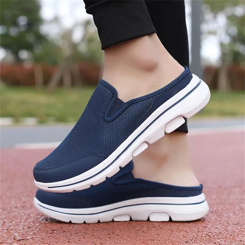 LLTMALL Mens Open Back Walking Sneaker Slippers Comfortable Mesh Knit Slip On Indoor Outdoor Mules