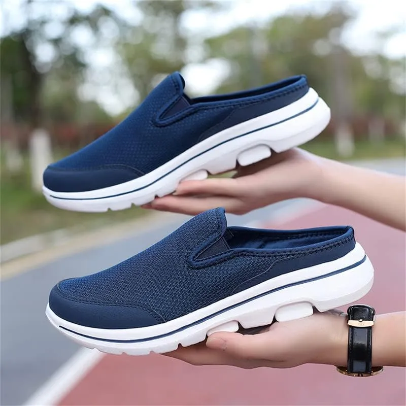 LLTMALL Mens Open Back Walking Sneaker Slippers Comfortable Mesh Knit Slip On Indoor Outdoor Mules