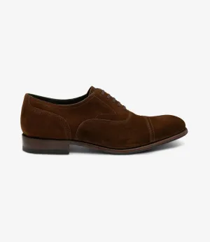 LOAKE HUGHES BROWN SUEDE OXFORD LEATHER/RUBBER SOLE F-MEDIUM