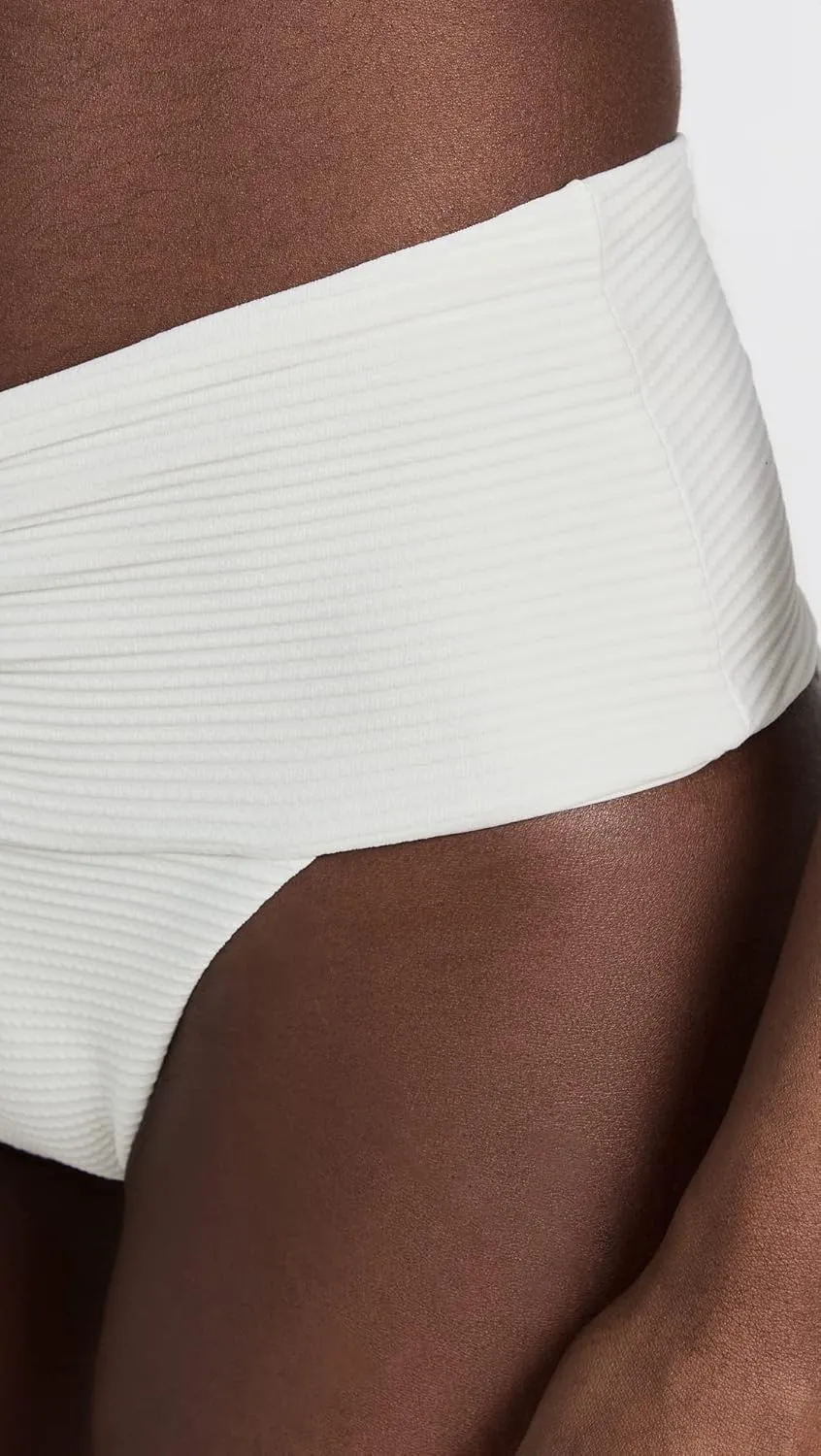L*Space Eco Chic Econyl Bardot Bikini Bottom for Women, High Waisted Bottom, Classic Coverage, Ribbed Front & Back Ruching