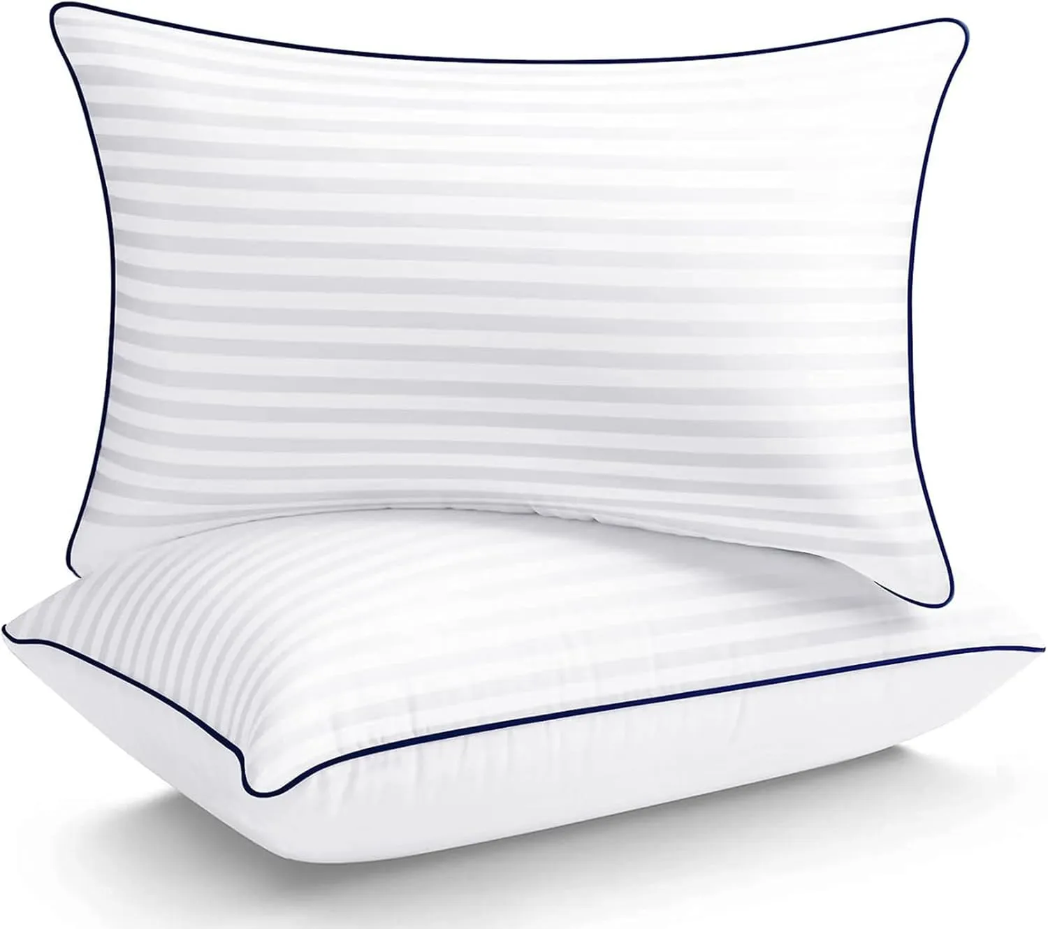 Luxury Hotel Bed Pillows for Sleeping, Standard/Full Size Set of 2 with Firm & Soft Density, Comfortable Down Alternative Fill for Side and Back Sleepers