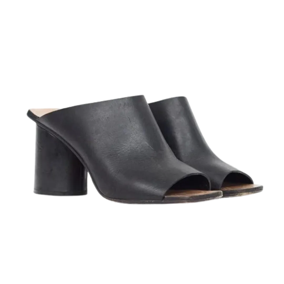 Maison Margiela Leather Cylinder Heeled Mule