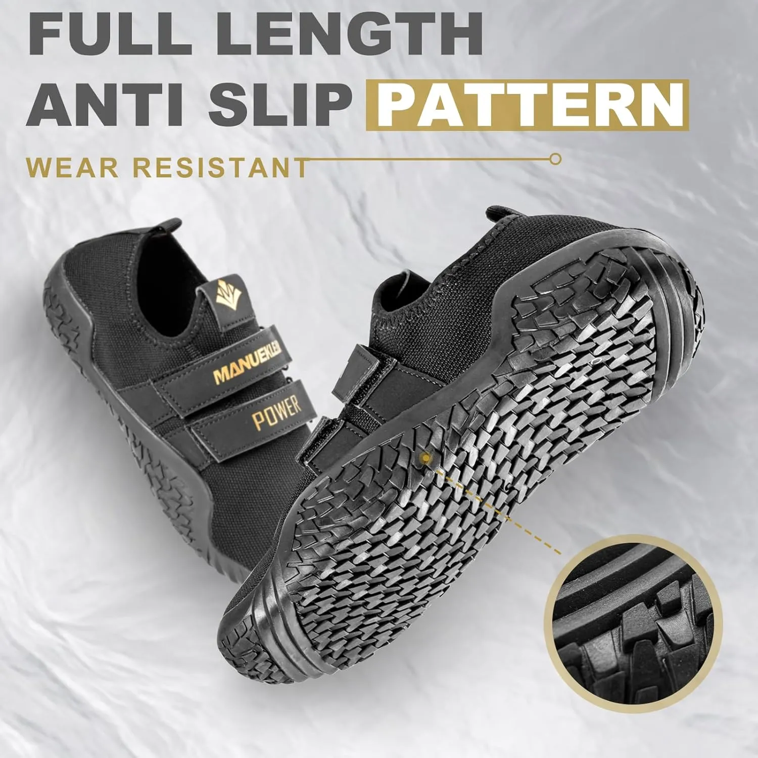 MANUEKLEAR Deadlift Shoes - Weight Lifting Shoes for Men Women - Weightlifting Squat Shoes Fitness Cross-Trainer Barefoot Gym Training Sneakers