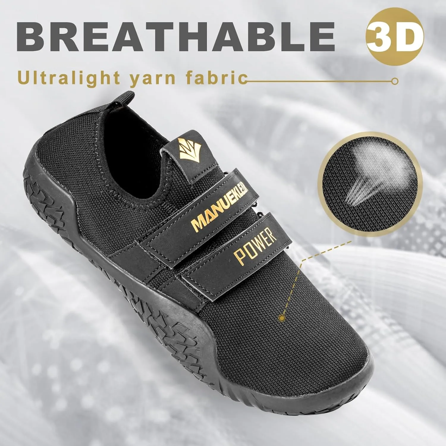 MANUEKLEAR Deadlift Shoes - Weight Lifting Shoes for Men Women - Weightlifting Squat Shoes Fitness Cross-Trainer Barefoot Gym Training Sneakers