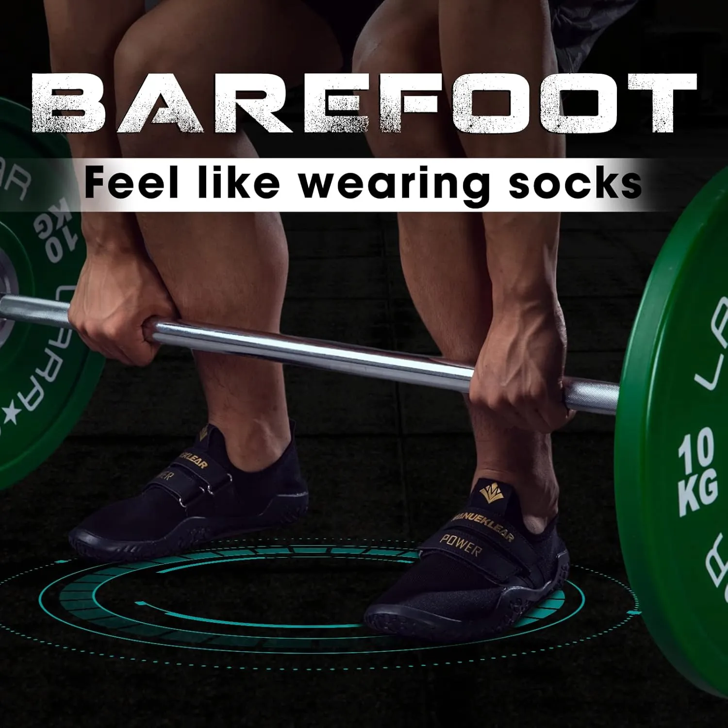 MANUEKLEAR Deadlift Shoes - Weight Lifting Shoes for Men Women - Weightlifting Squat Shoes Fitness Cross-Trainer Barefoot Gym Training Sneakers