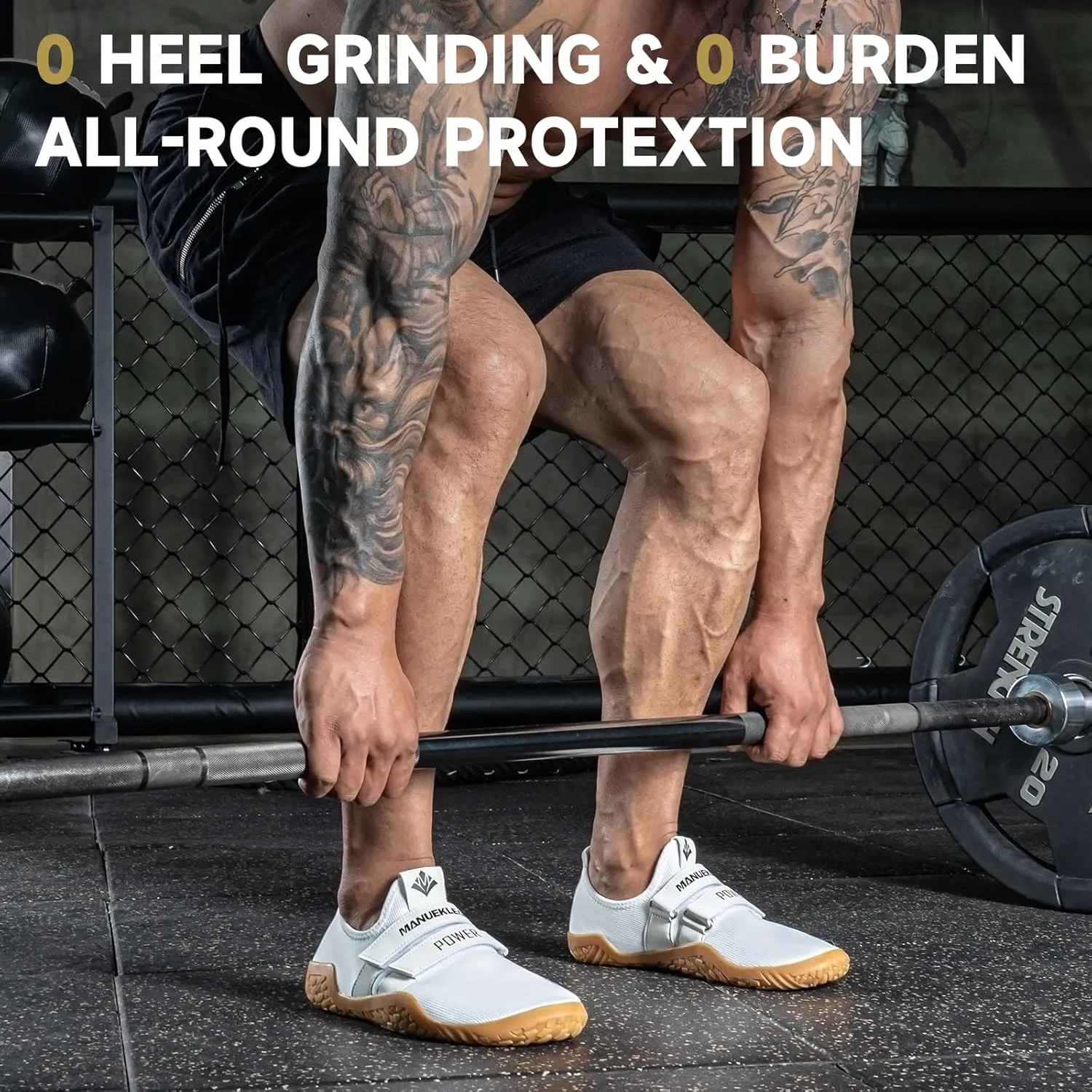 MANUEKLEAR Deadlift Shoes - Weight Lifting Shoes for Men Women - Weightlifting Squat Shoes Fitness Cross-Trainer Barefoot Gym Training Sneakers