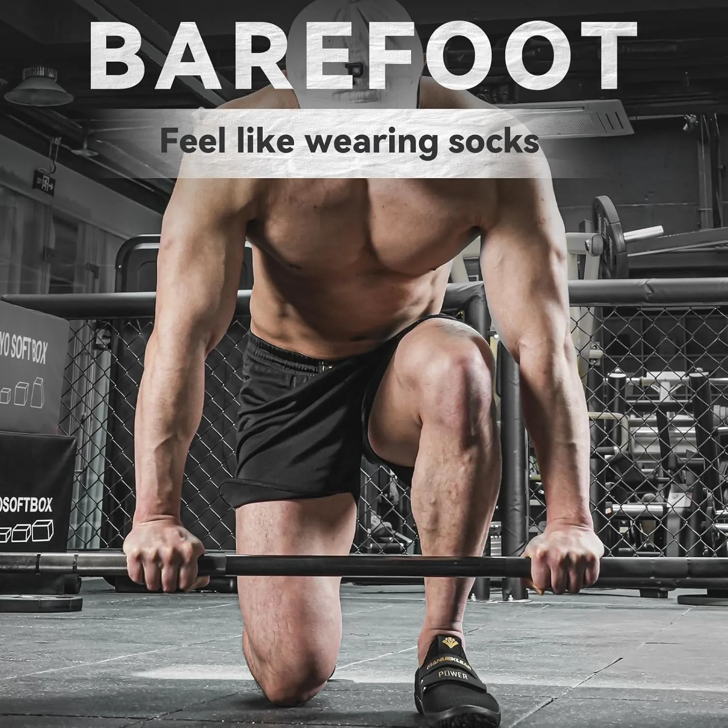 MANUEKLEAR Deadlift Shoes - Weight Lifting Shoes for Men Women - Weightlifting Squat Shoes Fitness Cross-Trainer Barefoot Gym Training Sneakers