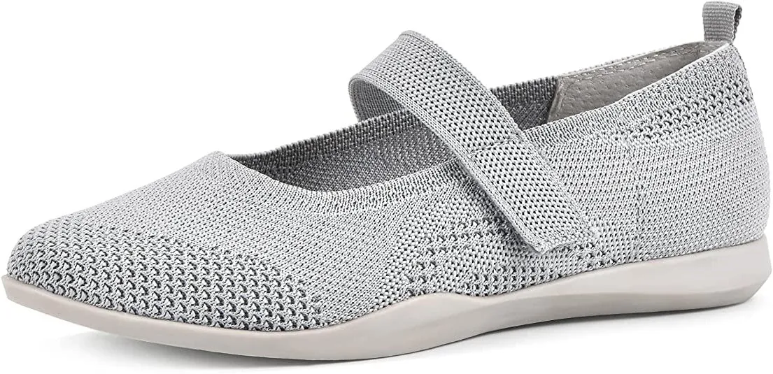 Mary Style Playful Timely shipping Lt by Flats Machine learning White Grey/Knit/Fab Cliffs Slip Jane Mountain On