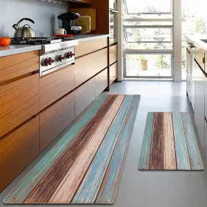 MAYHMYO Anti Fatigue Kitchen Mat - Set of 2 - Farmhouse Design Comfort Mats - Cushioned, Non Slip Floor Mat,17.3 x 29 x 0.4 inch   17.3 x 59 x 0.4 inch